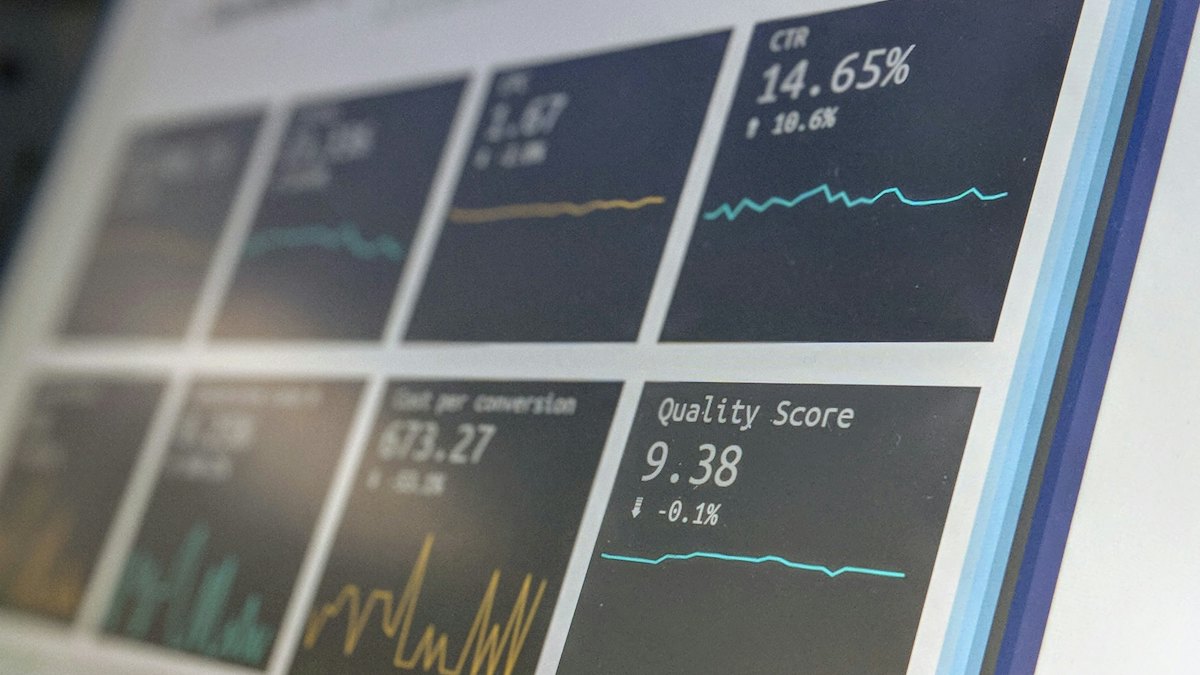 Close-up of advertising performance metrics on a screen